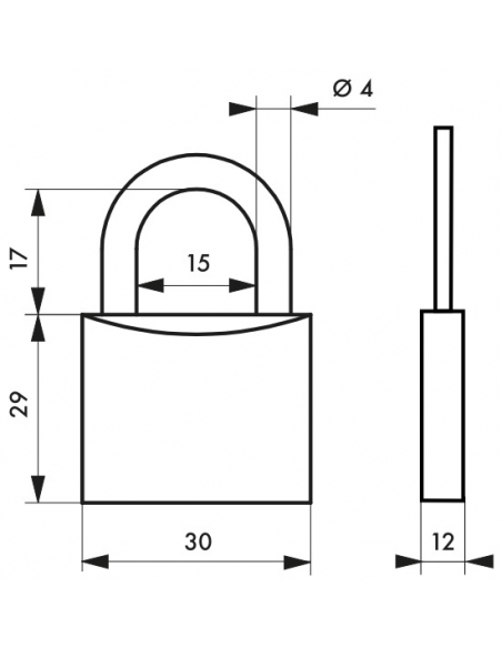 Cadenas à clé Skipper, inox, marine, anse inox, 30mm, 2 clés - THIRARD Cadenas à clé