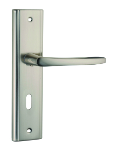 Ensemble de poignées pour porte de chambre Eliade trou de clé carré 8mm, entr'axes 170mm, nickel satiné - THIRARD Poignée