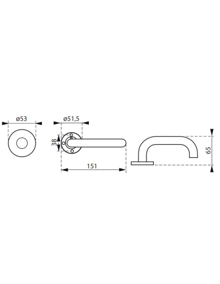 Paire de béquilles pour porte, carré 7mm, aspect inox, vis de fixation invisible - THIRARD Poignée sur rosace