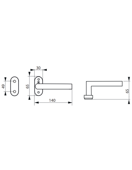 Paire de béquilles pour porte, carré 7 x 110mm, aspect inox - THIRARD Poignée sur rosace