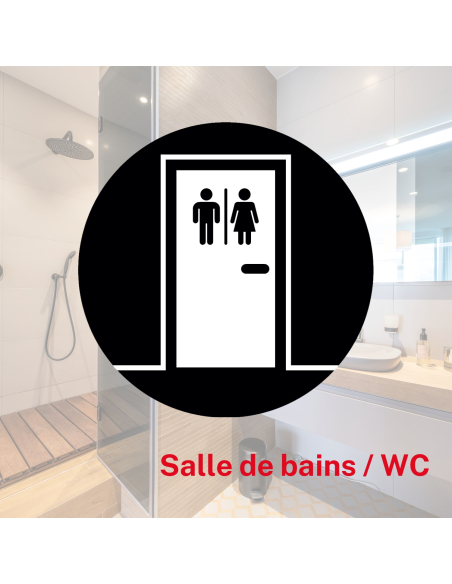 Serrure à encastrer à condamnation pour salle de bain et toilette, axe 40mm, bouts ronds, blanc - THIRARD Serrure Encastrable...