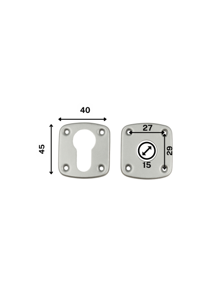 Boitier de serrure horizontale en applique double entrée à fouillot, carré 6 mm, droite, axe 53mm, 140x88mm, noir - THIRARD S...