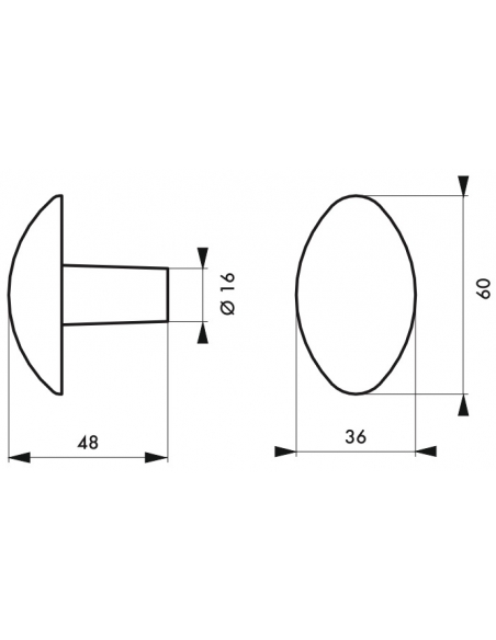 Paire de boutons en fonte peinte pour porte, carré 6mm, fourreau adaptateur 7mm, noir - THIRARD FBA