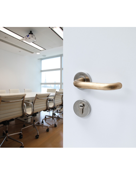 Béquilles / Rosaces antibactériennes pour porte d'entrée, carré de 7mm - STERIALL by THIRARD Poignée de porte