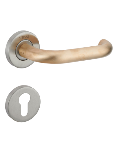 Béquilles / Rosaces antibactériennes pour porte d'entrée, carré de 7mm - STERIALL by THIRARD Poignée de porte