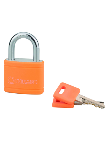 Cadenas à clé Maxium Color Orange, intérieur, aluminium, 40mm, 2 clés - THIRARD Cadenas à clé