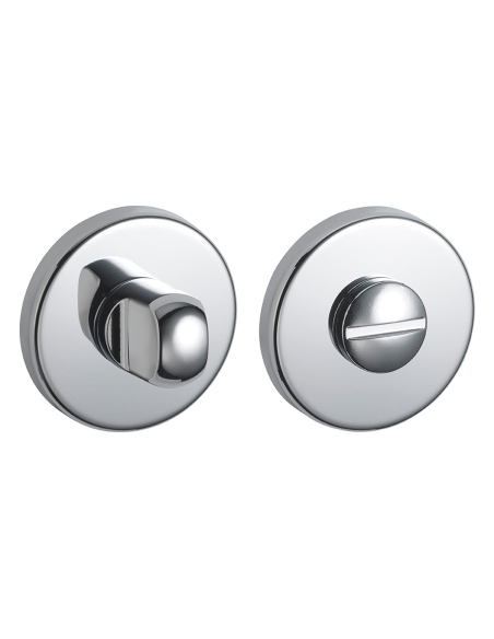 Paire de rosaces rondes Luxor/Maxima, Ø50mm, à condamnation, chromé brillant - THIRARD Rosace