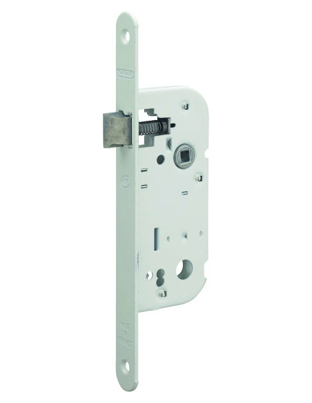 Lot de 50 serrures NF encastrables pour porte intérieure, axe 40mm, bouts ronds, blanc - THIRARD Serrures encastrables