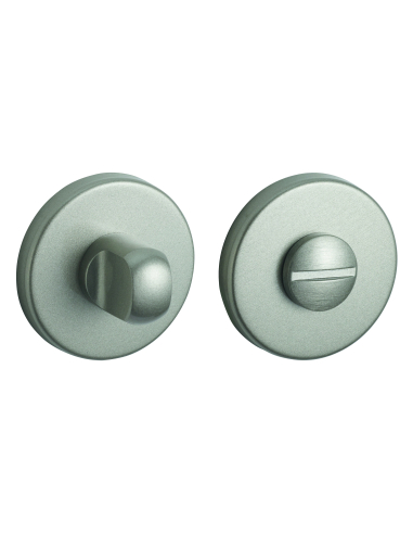 Paire de rosaces rondes Solis/Boston, Ø50mm, à condamnation, nickel satiné - THIRARD Rosace