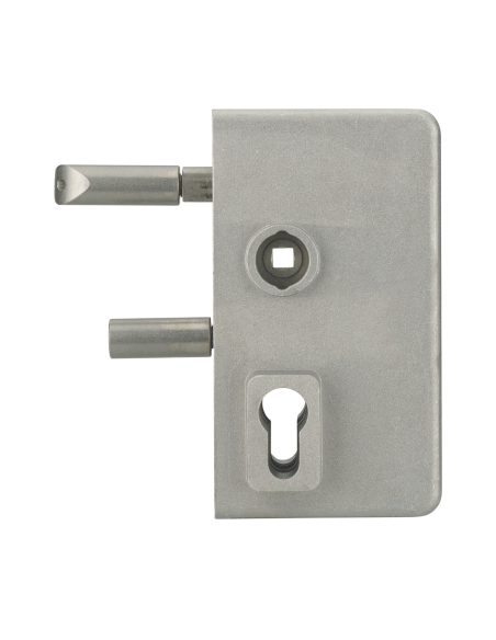 Boitier de serrure verticale à visser double entrée à fouillot pour portail, réversible, axe 58mm, aluminium - THIRARD Serrur...