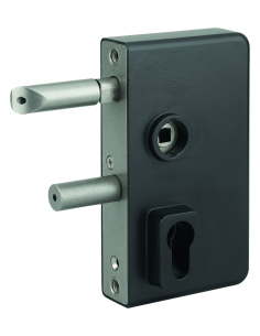 Boitier de serrure verticale à visser double entrée à fouillot pour portail, réversible - THIRARD Serrure en applique Pour po...