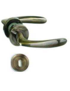 Poignée sur rosace Barok, rosace ronde, trou de clé, bronze - THIRARD Poignée de porte