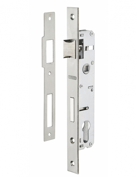 Boitier de serrure encastrable à cylindre pour menuiserie métallique, axe 20mm, bouts carrés, zingué - THIRARD FBA