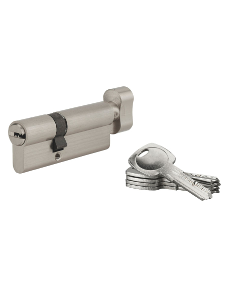 Cylindre de serrure à bouton 5G, 50Bx30mm, nickel, anti-arrachement, 5 clés - SP FBA