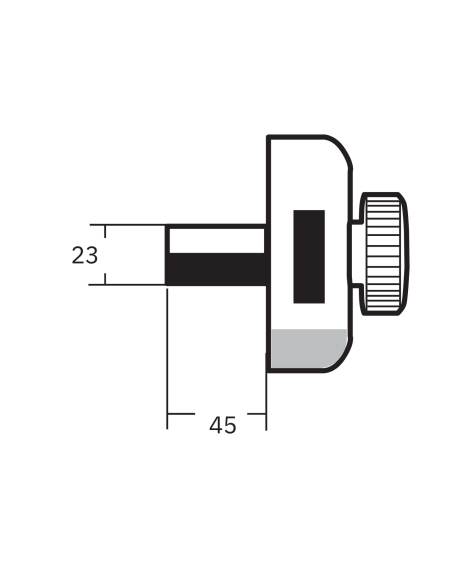 Verrou à bouton, cylindre Ø23 x 45 mm, 3 clés - SP FBA