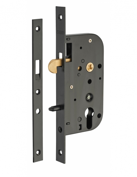 Boitier de serrure encastrable à crochet pour porte coulissante, axe 50mm, bouts carrés - THIRARD FBA