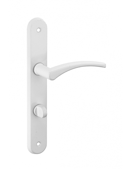 Ensemble de poignées pour porte intérieure Hebe à condamnation, carré 7mm, entr'axes 165mm, laqué blanc - THIRARD FBA