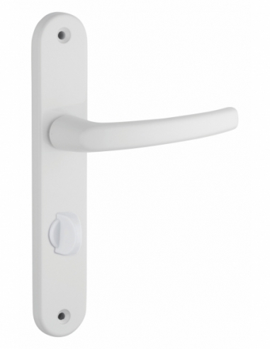 Ensemble de poignées pour salle de bain et toilette Sultane à condamnation, carré 7mm, entr'axes 195mm, blanc - THIRARD FBA