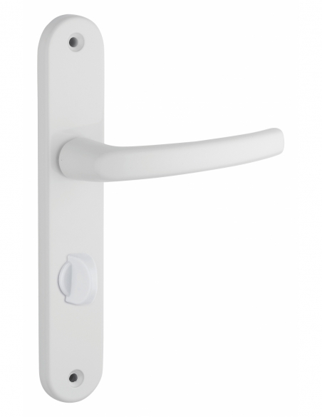 Ensemble de poignées pour salle de bain et toilette Sultane à condamnation, carré 7mm, entr'axes 195mm, blanc - THIRARD FBA