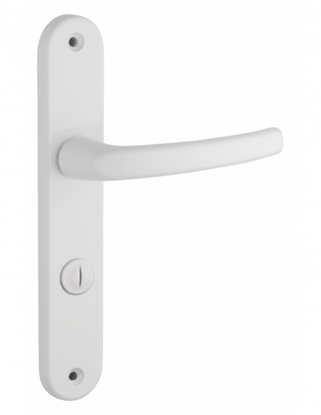 Ensemble de poignées pour salle de bain et toilette Sultane à condamnation, carré 7mm, entr'axes 195mm, blanc - THIRARD FBA