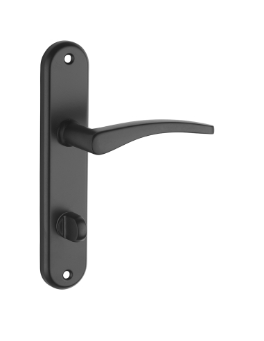 Ensemble de poignées pour salle de bain/toilette Vesta à condamnation, carré 7mm, entr'axes 165mm, noir - THIRARD FBA