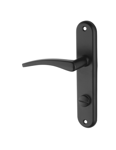 Ensemble de poignées pour salle de bain/toilette Vesta à condamnation, carré 7mm, entr'axes 165mm, noir - THIRARD FBA