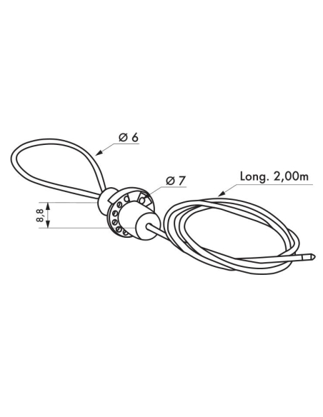 Câble de consignation ajustable Ø 6 mm, longueur 2,00 m - THIRARD Câble de consignation