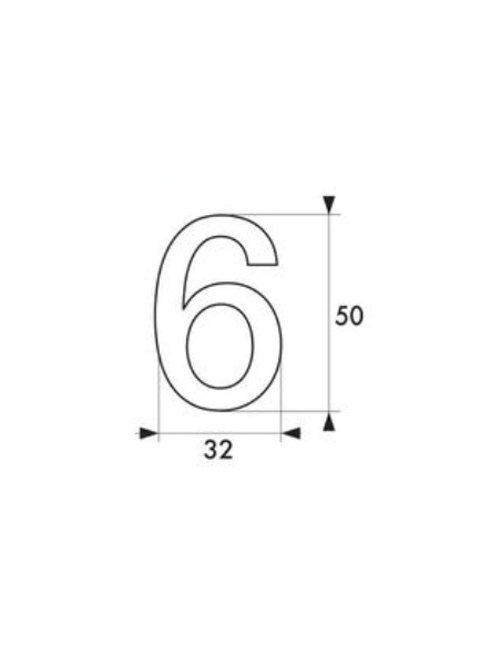 Chiffre 6 doré adhésif, ABS, H.50mm - THIRARD Chiffres à coller