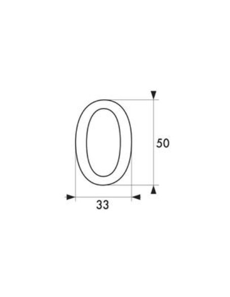 Chiffre 0 doré adhésif, ABS, H.50mm - THIRARD Chiffres à coller