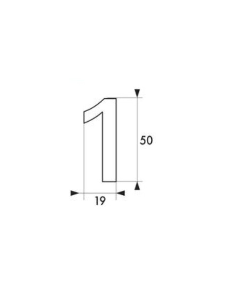 Chiffre 1 doré adhésif, ABS, H.50mm - THIRARD Chiffres à coller