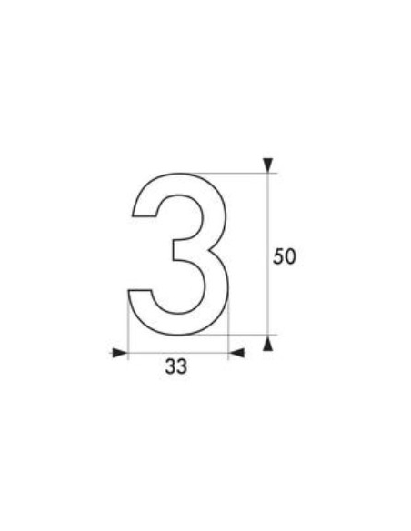 Chiffre 3 doré adhésif, ABS, H.50mm - THIRARD Chiffres à coller