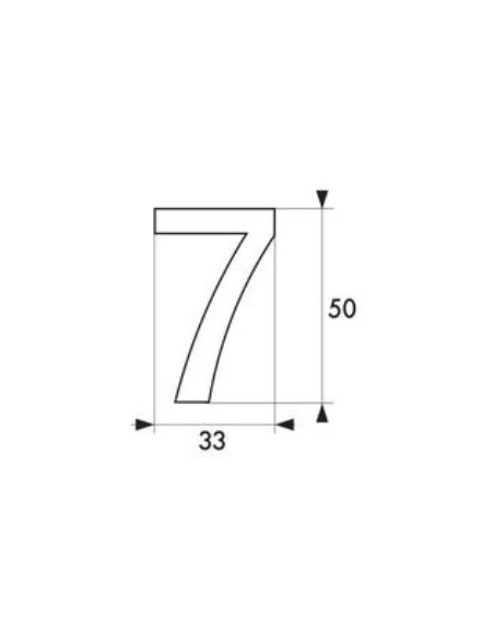Chiffre 7 doré adhésif, ABS, H.50mm - THIRARD Chiffres à coller