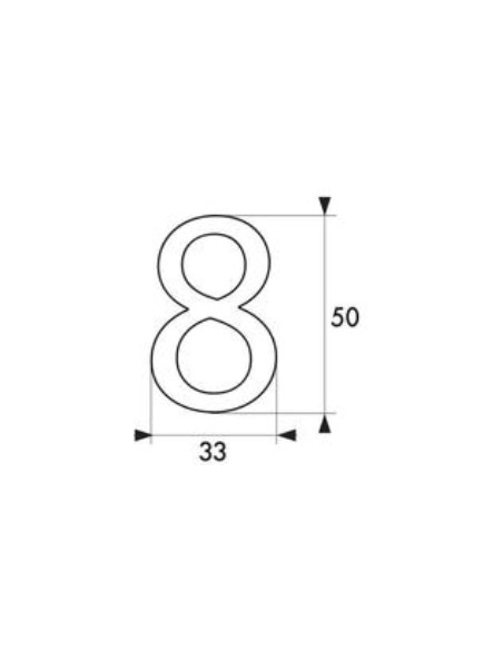 Chiffre 8 doré adhésif, ABS, H.50mm - THIRARD Chiffres à coller