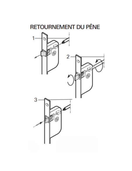 Serrure encastrable pêne dormant pour porte de chambre, axe 50mm, bouts ronds, noir - THIRARD FBA