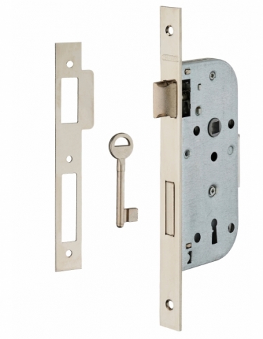 Serrure encastrable à clé pour porte de chambre, 1/2 tour, axe 40mm, bouts carrés, 1 clé - THIRARD FBA