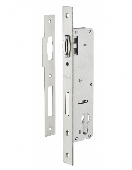 Boitier de serrure encastrable à rouleau à cylindre pour menuiserie métallique, axe 30mm, bouts carrés, zingué - THIRARD FBA