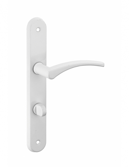 Ensemble de poignées pour porte intérieure Hebe à condamnation, carré 7mm, entr'axes 195mm, laqué blanc - THIRARD FBA