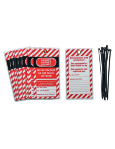 Lot de 10 étiquettes "DANGER - NE PAS TOUCHER" - Langue FR/GB/ES - THIRARD Accessoires de consignation