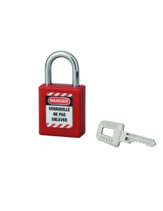 Cadenas de consignation LOTO Lockout Tagout 40 mm anse acier Ø 6 x 25 mm rouge Cadenas de consignation