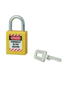 Cadenas de consignation LOTO Lockout Tagout 40 mm anse acier Ø 6 x 25 mm jaune Accessoires de consignation
