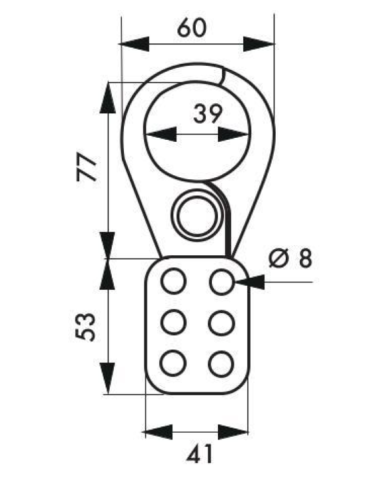 Mâchoire acier isolé Ø intérieur 39 mm pour 6 cadenas - THIRARD Accessoires de consignation