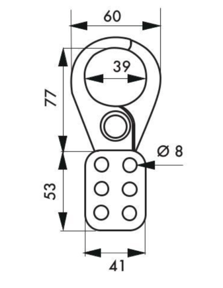 Mâchoire acier isolé Ø intérieur 39 mm pour 6 cadenas - THIRARD Accessoires de consignation