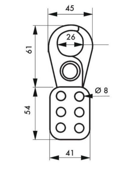 Mâchoire acier isolé Ø intérieur 26 mm pour 6 cadenas - THIRARD Accessoires de consignation