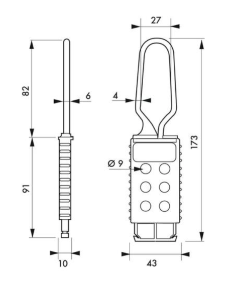 Moraillon en nylon pour 6 cadenas - THIRARD Accessoires de consignation