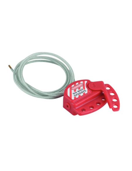 Cable de consignation ajustable longueur 1,80m pour 4 cadenas - THIRARD Câble de consignation