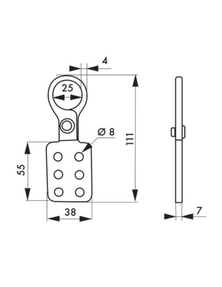 Machoire alu Ø 4mm isolée 6 trous - Ø intérieur 25mm - THIRARD Accessoires de consignation