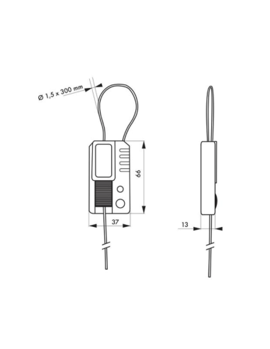 Mini cable de consignation Ø 1,5mm x 0,295m - THIRARD Câble de consignation