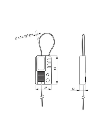 Mini cable de consignation Ø 1,5mm x 0,295m - THIRARD Câble de consignation