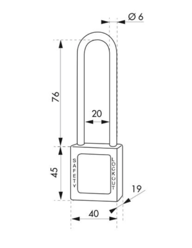 Cadenas de consignation LOTO Lockout Tagout 40 mm anse acier Ø 6 x 76 mm rouge Cadenas de consignation