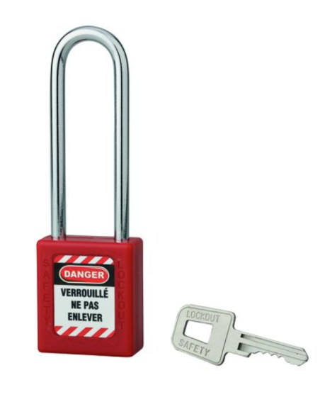 Cadenas de consignation LOTO Lockout Tagout 40 mm anse acier Ø 6 x 76 mm rouge Cadenas de consignation